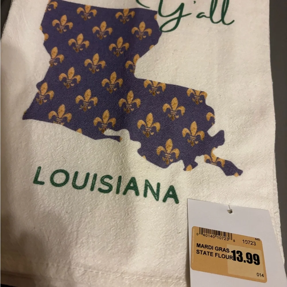 NWT Louisiana Mardi Gras Kitchen Towel Flour sack